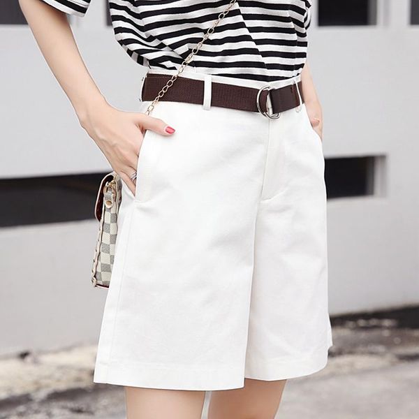 women's shorts wide leg casual summer loose korean fashion women belt green white high waist female streetwear holiday ol, White;black
women's shorts wide leg casual summer loose korean fashion women belt green white high waist female streetwear holiday ol, White;black