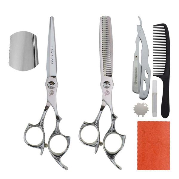 hair scissors univinlions 6" cutting shears for home barber accessories razor comb professional hairdressing salon clippers
hair scissors univinlions 6" cutting shears for home barber accessories razor comb professional hairdressing salon clippers