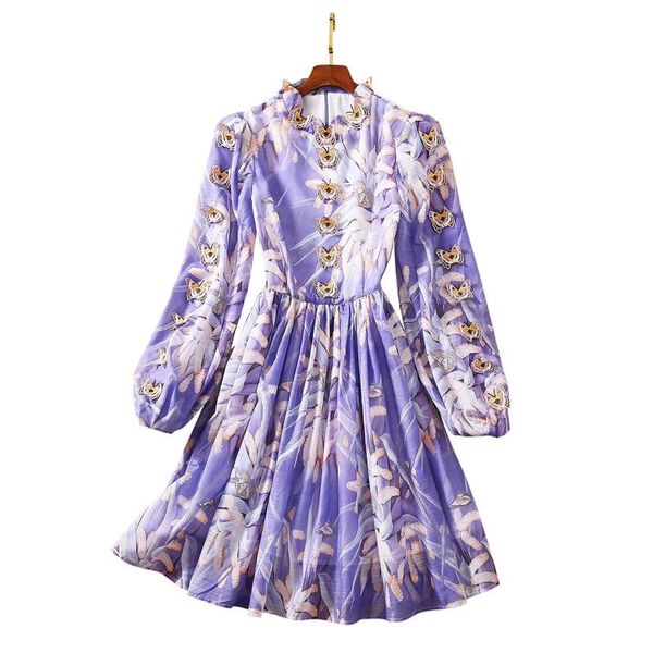 casual dresses butterfly appliques high collar lantern sleeve print purple knee dress arrivals lady clothing fashion, Black;gray
casual dresses butterfly appliques high collar lantern sleeve print purple knee dress arrivals lady clothing fashion, Black;gray