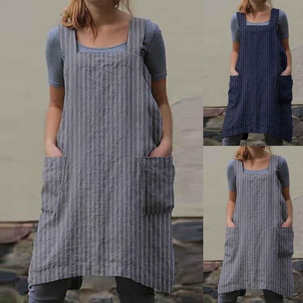 summer cotton linen pinafore women dress square cross apron garden work loose sundress for, Black;gray
summer cotton linen pinafore women dress square cross apron garden work loose sundress for, Black;gray