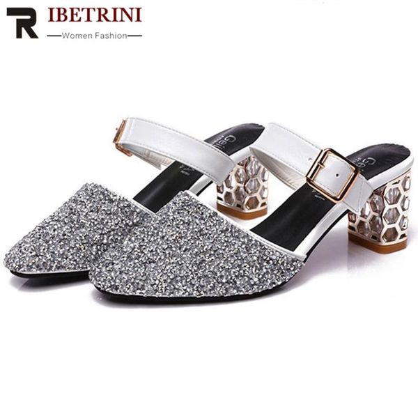dress shoes ribetrini female bling woman slip on buckle high heel mules women casual party pu summer pumps, Black
dress shoes ribetrini female bling woman slip on buckle high heel mules women casual party pu summer pumps, Black