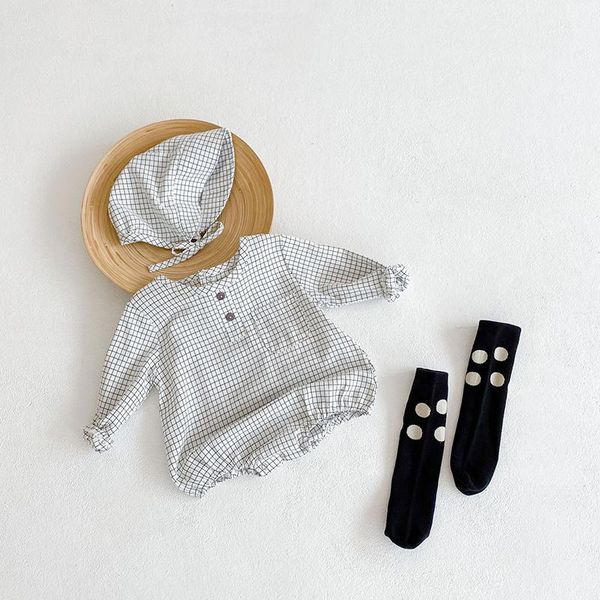 rompers baby girls autumn clothing lattice plaid printing round neck long sleeve toddler romper jumpsuit with hat overalls outfits, Blue
rompers baby girls autumn clothing lattice plaid printing round neck long sleeve toddler romper jumpsuit with hat overalls outfits, Blue