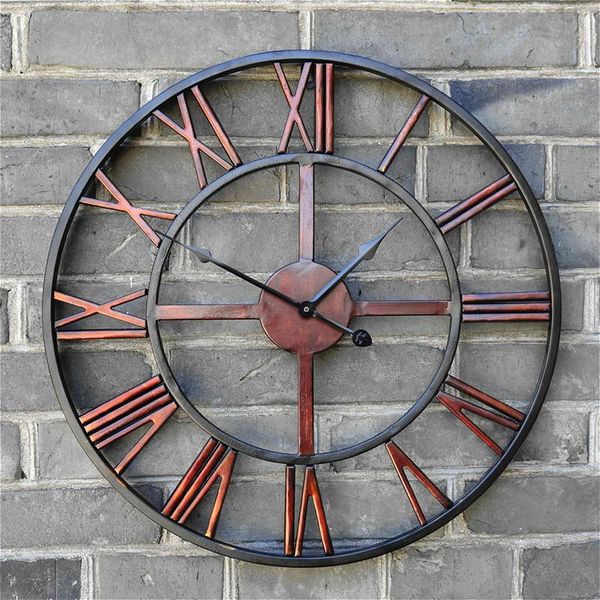 wall clocks 47cm 3d circular retro roman clock wrought hollow iron vintage large mute decorative home decoration
wall clocks 47cm 3d circular retro roman clock wrought hollow iron vintage large mute decorative home decoration