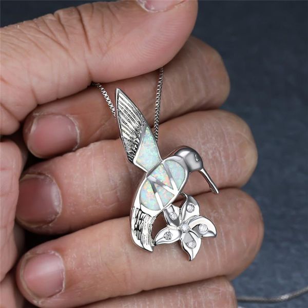 pendant necklaces cute small bird silver color chain necklace white blue opal animal dainty woodpecker flower for women 
pendant necklaces cute small bird silver color chain necklace white blue opal animal dainty woodpecker flower for women