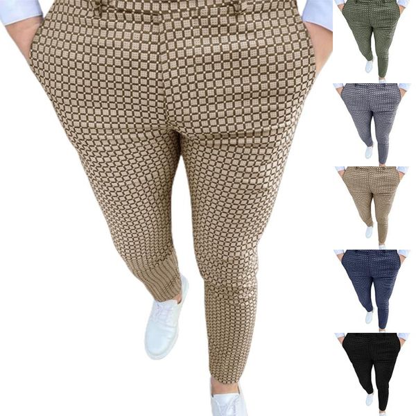 men's pants checked printed plus size men clothing casual slim fit pockets long trousers, Black
men's pants checked printed plus size men clothing casual slim fit pockets long trousers, Black