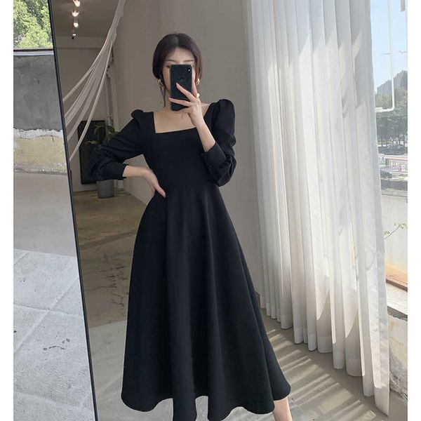 hepburn small women's 2021 spring and autumn square neck style over knee black temperament drs long skirt, Black;gray
hepburn small women's 2021 spring and autumn square neck style over knee black temperament drs long skirt, Black;gray