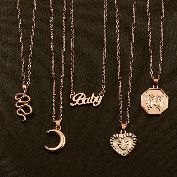 pendant necklaces fashion alloy snake letter love necklace for women punk temperament golden animal butterfly metal jewelry wholesale, Silver
pendant necklaces fashion alloy snake letter love necklace for women punk temperament golden animal butterfly metal jewelry wholesale, Silver