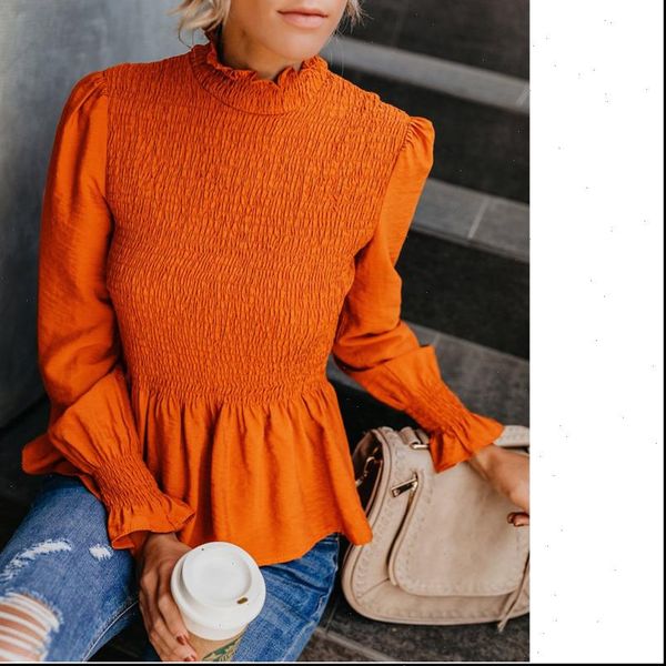 2021 spring elegant lantern sleeve turtleneck peplum blouse ladies office shirts camisas femininas korean fashion clothing ey, White
2021 spring elegant lantern sleeve turtleneck peplum blouse ladies office shirts camisas femininas korean fashion clothing ey, White