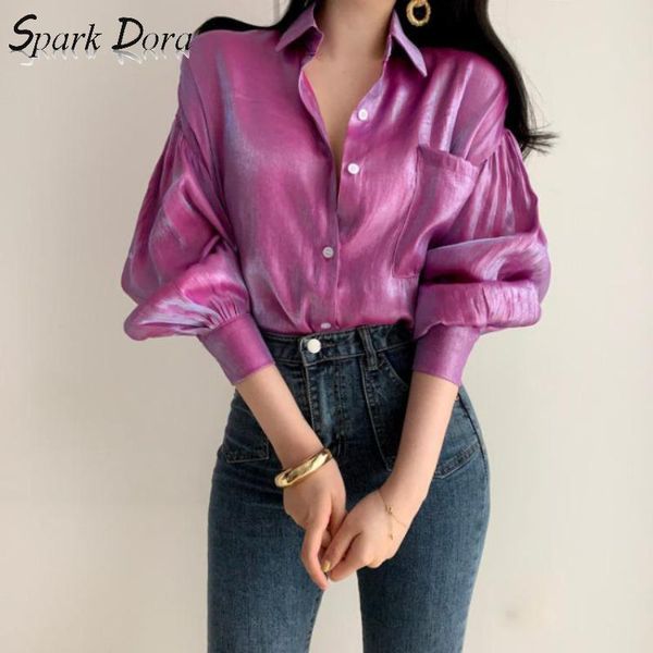 women's blouses & shirts 2021 streetwear lantern sleeve turn-down collar loose casual korean fashion clothing elegant blouse plus size, White
women's blouses & shirts 2021 streetwear lantern sleeve turn-down collar loose casual korean fashion clothing elegant blouse plus size, White