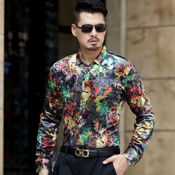 artistic flower velvet shirt men 2021 long sleeve slim fit men shirt camisa hombre chemise party club, White;black
artistic flower velvet shirt men 2021 long sleeve slim fit men shirt camisa hombre chemise party club, White;black