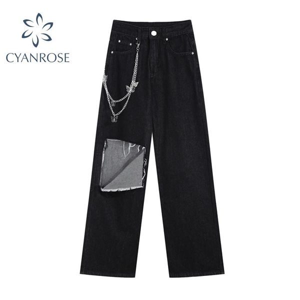 women's jeans gothic ripped with chain summer 2021 punk harajuku high waist pants fashion wide leg cowboy long trousers female, Blue
women's jeans gothic ripped with chain summer 2021 punk harajuku high waist pants fashion wide leg cowboy long trousers female, Blue