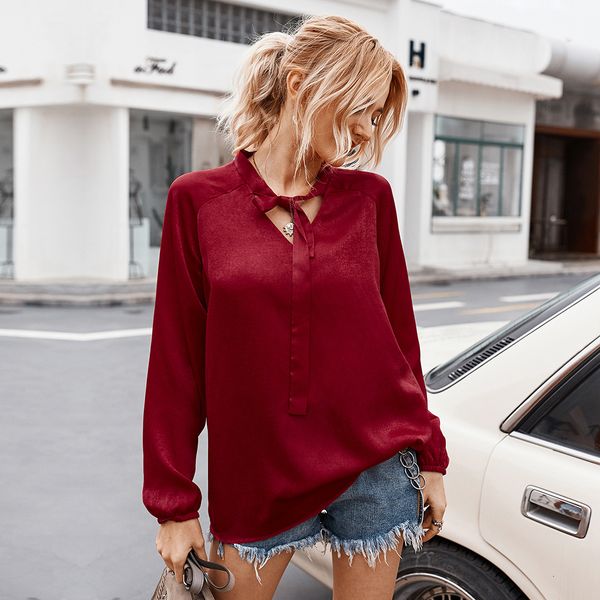 summer lace up bow veet full sleeve blouse women v-neck ladies solid shirt 2021 new ijqe, White
summer lace up bow veet full sleeve blouse women v-neck ladies solid shirt 2021 new ijqe, White