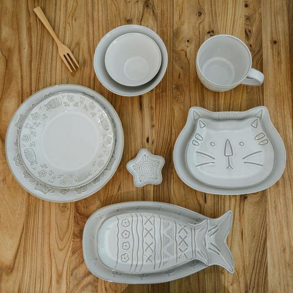 dishes & plates japanese retro white glaze ceramic tableware cat fish relief water cup rice bowl dish dis
dishes & plates japanese retro white glaze ceramic tableware cat fish relief water cup rice bowl dish dis