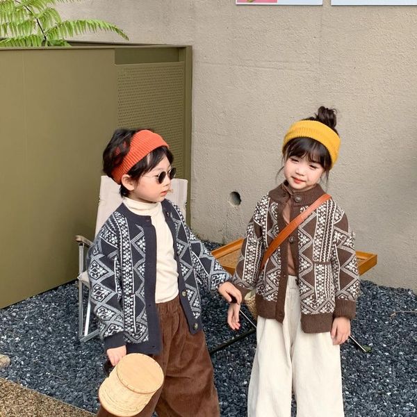 pullover melario baby boys girls sweater 2021 autumn vintage knitted cardigan jacket casual geometry pattern children clothes, Blue
pullover melario baby boys girls sweater 2021 autumn vintage knitted cardigan jacket casual geometry pattern children clothes, Blue
