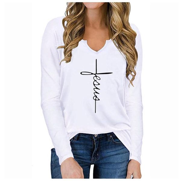 women's t-shirt fashion women basic printed autumn long sleeve v-neck street print pullover loose 2021 female, White
women's t-shirt fashion women basic printed autumn long sleeve v-neck street print pullover loose 2021 female, White