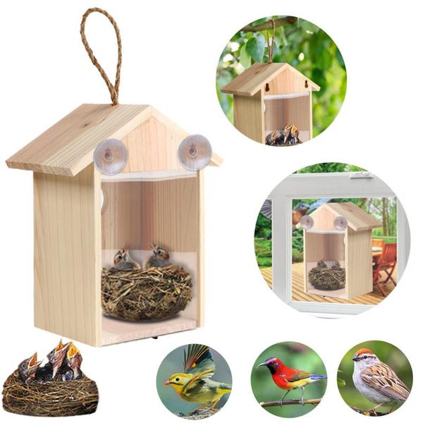 outdoor bird nest with suction cup wooden house garden decoration supplies for home window #5 cages
outdoor bird nest with suction cup wooden house garden decoration supplies for home window #5 cages