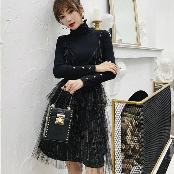 two piece dress knitted blouse and mini mesh slip ladies black set modis streetwear autumn winter casual 2 for women, White
two piece dress knitted blouse and mini mesh slip ladies black set modis streetwear autumn winter casual 2 for women, White