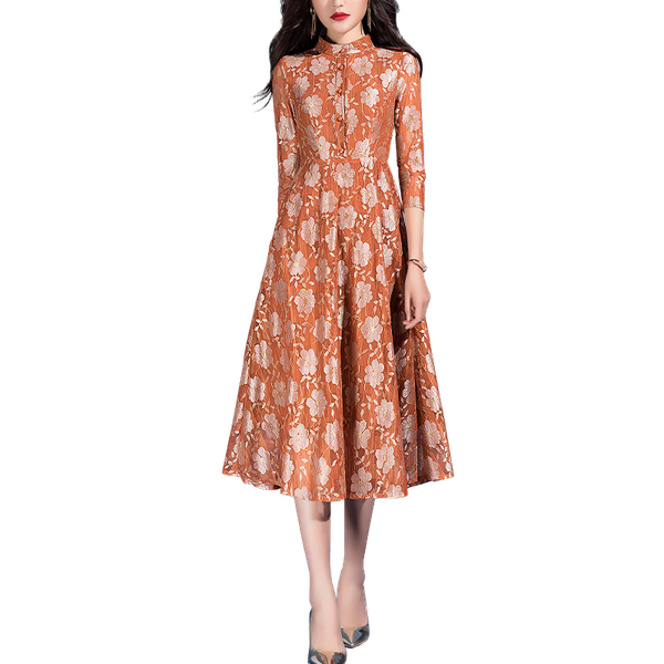 casual dresses spring fashion 2021 a line orange lace floral dress for women, Black;gray
casual dresses spring fashion 2021 a line orange lace floral dress for women, Black;gray