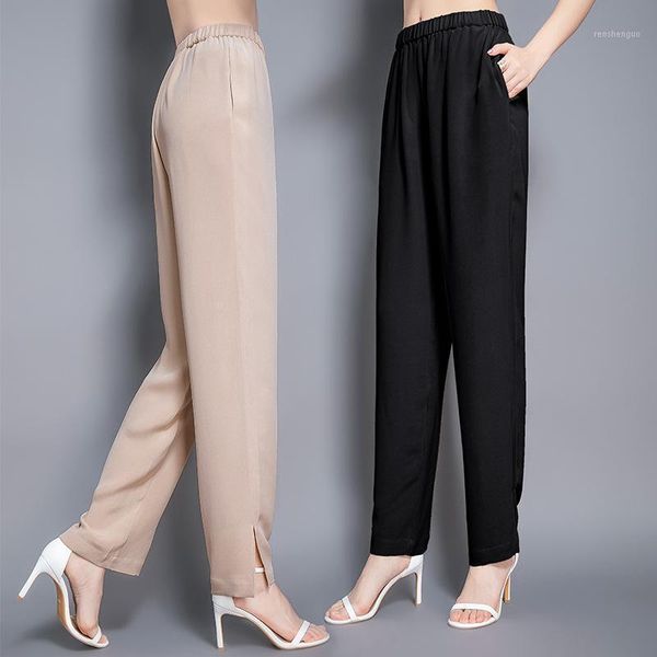100% silk trousers for women casual pants female waist straight summer 2021 pantalones de mujer pph4184 women's & capris, Black;white
100% silk trousers for women casual pants female waist straight summer 2021 pantalones de mujer pph4184 women's & capris, Black;white