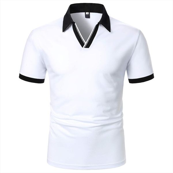 shirts white turn down collar mens polos shirt short sleeve solid color clothing summer streetwear top, White;black
shirts white turn down collar mens polos shirt short sleeve solid color clothing summer streetwear top, White;black