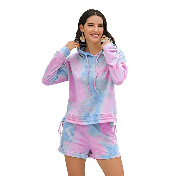 women's tracksuits casual sports home suit female tie-dye printed hooded long sleeve fleece and shorts two-piece set, Gray
women's tracksuits casual sports home suit female tie-dye printed hooded long sleeve fleece and shorts two-piece set, Gray
