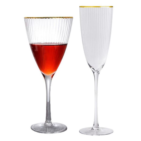 wine glasses 350-450ml creative vertical pattern gilt mouth goblet red champagne cup exquisite fashion festival bar drinkware
wine glasses 350-450ml creative vertical pattern gilt mouth goblet red champagne cup exquisite fashion festival bar drinkware