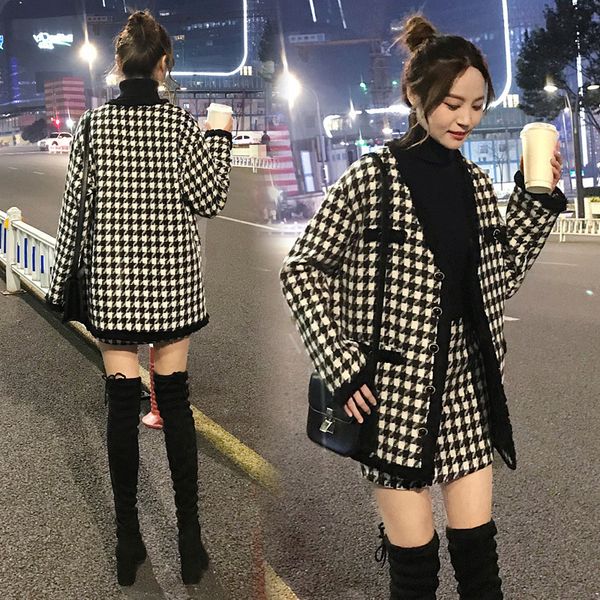 new women's bag hip ladiessuit autumnand winter ladies temperament short two-piece suit woolen coat skirt set o97v, White
new women's bag hip ladiessuit autumnand winter ladies temperament short two-piece suit woolen coat skirt set o97v, White