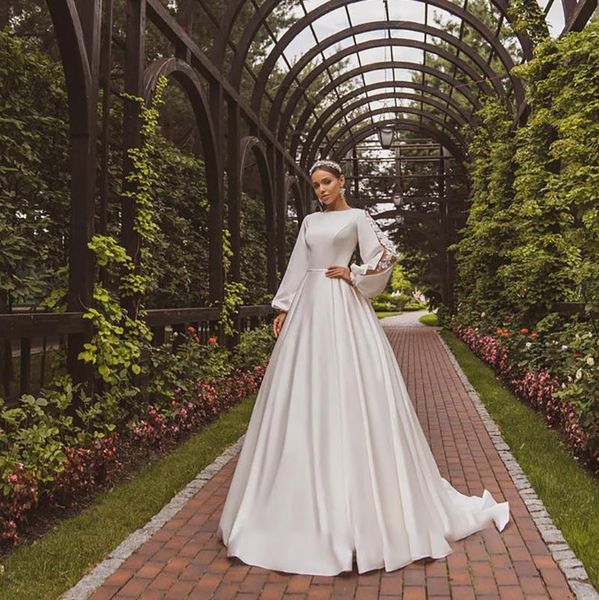 other wedding dresses glamorous appliques sweep rain a-line dress 2021 luxury scoop neck long sleeve satin princess garden gown, White
other wedding dresses glamorous appliques sweep rain a-line dress 2021 luxury scoop neck long sleeve satin princess garden gown, White