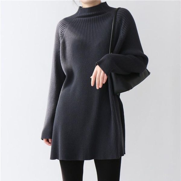 women's sweaters solid long knitted women sweater pullovers autumn winter 2021 turtleneck loose elegant office lady pulls outwear, White;black
women's sweaters solid long knitted women sweater pullovers autumn winter 2021 turtleneck loose elegant office lady pulls outwear, White;black