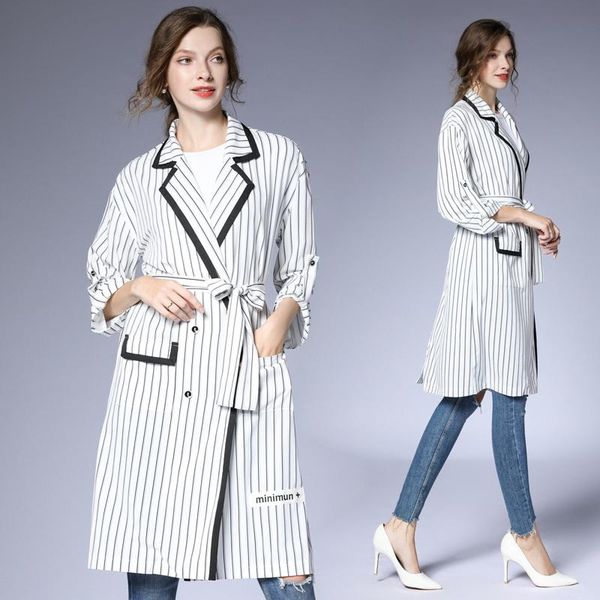 women's trench coats 2021 spring and autumn white striped long-sleeved casual windbreaker fashion temperament waist mid-length thin coa, Tan;black
women's trench coats 2021 spring and autumn white striped long-sleeved casual windbreaker fashion temperament waist mid-length thin coa, Tan;black