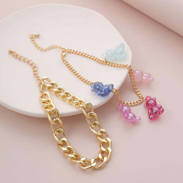 anklets 2 pieces of resin bear charm pendant female gummy color thick chain anklet girl birthday jewelry gift, Red;blue
anklets 2 pieces of resin bear charm pendant female gummy color thick chain anklet girl birthday jewelry gift, Red;blue