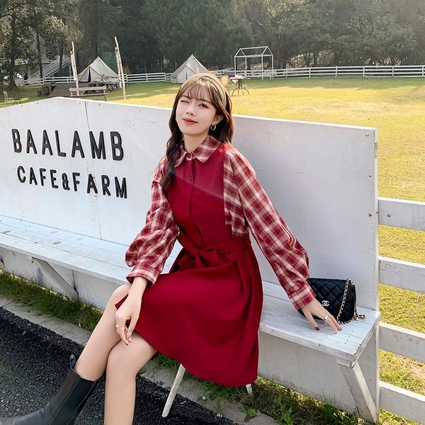 casual dresses estceque 2021 spring women dress a-line sweet red shirt patchwork plaid long female high waist, Black;gray
casual dresses estceque 2021 spring women dress a-line sweet red shirt patchwork plaid long female high waist, Black;gray