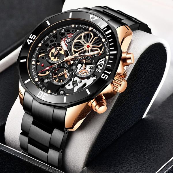 wristwatches 2021 men casual sports watch men's waterproof date chronograph stainless steel lige mens wrist, Slivery;brown
wristwatches 2021 men casual sports watch men's waterproof date chronograph stainless steel lige mens wrist, Slivery;brown
