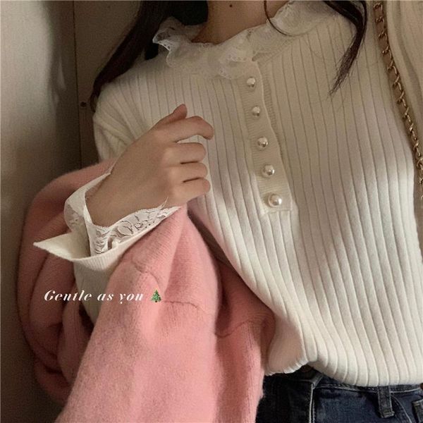 women's sweaters bottom sweater pullover women autumn and winter lace half-turtleneck knitted, White;black
women's sweaters bottom sweater pullover women autumn and winter lace half-turtleneck knitted, White;black