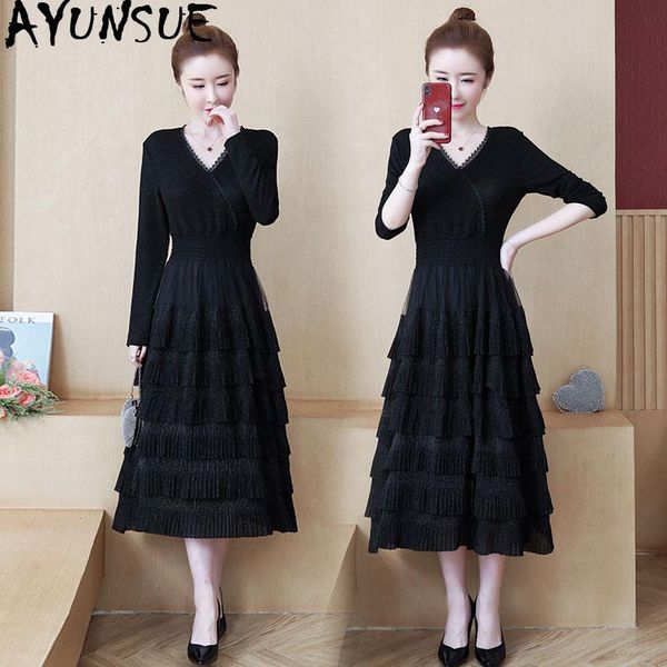 casual dresses ayunsue 2021 spring dress women black plus size elegant long sleeve party v neck vestidos de festa s0914w kj4364, Black;gray
casual dresses ayunsue 2021 spring dress women black plus size elegant long sleeve party v neck vestidos de festa s0914w kj4364, Black;gray