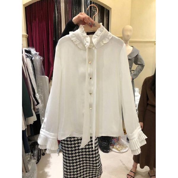women's blouses & shirts south korea 2021 autumn casual small fresh long-sleeved shirt with wooden ears for women wearing sweet, White
women's blouses & shirts south korea 2021 autumn casual small fresh long-sleeved shirt with wooden ears for women wearing sweet, White