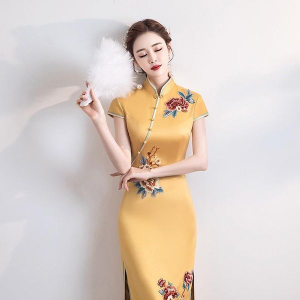 ethnic clothing fashion catwalk cheongsam 2021 slim chinese dress long oriental plus size, Red
ethnic clothing fashion catwalk cheongsam 2021 slim chinese dress long oriental plus size, Red