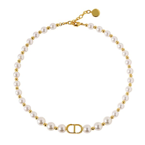 women pearl necklace with lettes white beads stainless steel jewelry copper with gold plated elegant choker fashion ins star style, Silver
women pearl necklace with lettes white beads stainless steel jewelry copper with gold plated elegant choker fashion ins star style, Silver