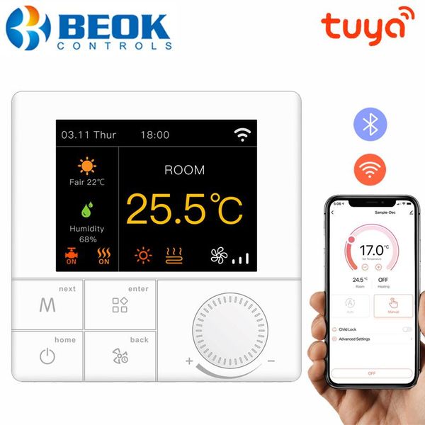 smart home control beok tuya wifi thermostat for water floor / gas boiler heating temperature regulator color screen works with alexa google
smart home control beok tuya wifi thermostat for water floor / gas boiler heating temperature regulator color screen works with alexa google