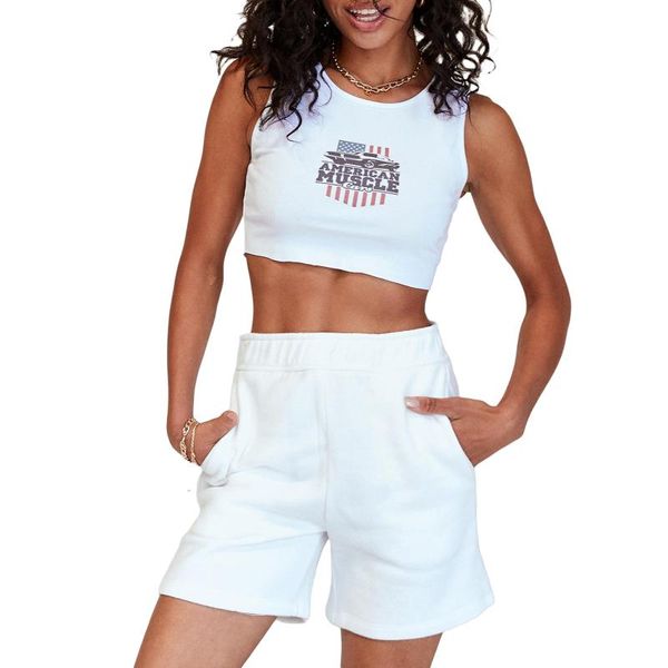 women's tracksuits suit sports tanks solid color shorts navel high waist version casual style summer clothing, Gray
women's tracksuits suit sports tanks solid color shorts navel high waist version casual style summer clothing, Gray