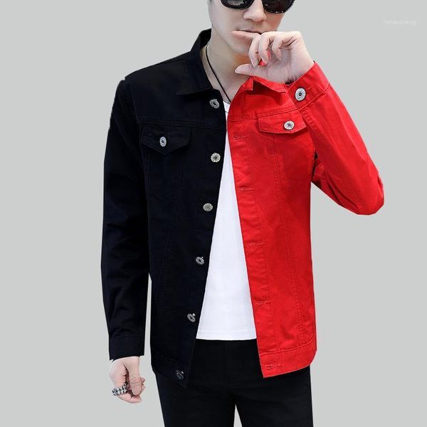 men's jackets casual slim motorcycle denim jacket mens 2021 spring autumn black red jeans homme streetwear cowboy outerwear man 819, Black;brown
men's jackets casual slim motorcycle denim jacket mens 2021 spring autumn black red jeans homme streetwear cowboy outerwear man 819, Black;brown