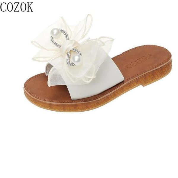 summer women's slippers fashion all-match simple small fresh bow decoration pearl embellishment sweet beauty slippers, Black
summer women's slippers fashion all-match simple small fresh bow decoration pearl embellishment sweet beauty slippers, Black
