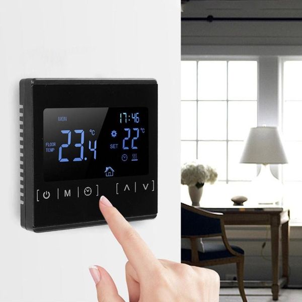 smart home control touch screen programming floor heating temperature controller regulator backlight electric room thermostat
smart home control touch screen programming floor heating temperature controller regulator backlight electric room thermostat
