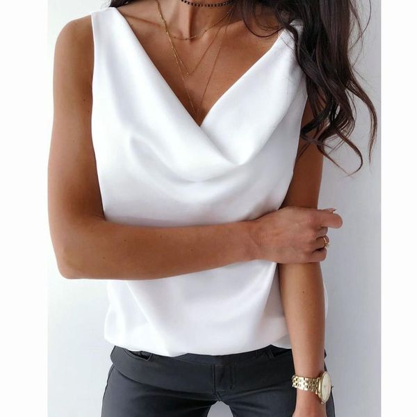 casual women's tank sleeveless summer v neck slim sling tanks tee shirt satin elegant camisole vest female, White
casual women's tank sleeveless summer v neck slim sling tanks tee shirt satin elegant camisole vest female, White