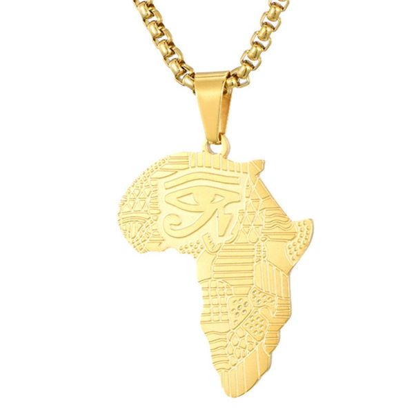 pendant necklaces classic africa map men gold stainless steel ancient egypt eye of horus necklace jewelry with custom logo, Silver
pendant necklaces classic africa map men gold stainless steel ancient egypt eye of horus necklace jewelry with custom logo, Silver