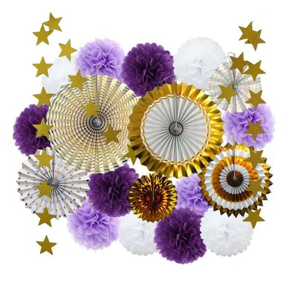 party decoration 19pcs/set baby boy girl baptism gold purple set folding hanging paper fans pom kids events birthday favor
party decoration 19pcs/set baby boy girl baptism gold purple set folding hanging paper fans pom kids events birthday favor
