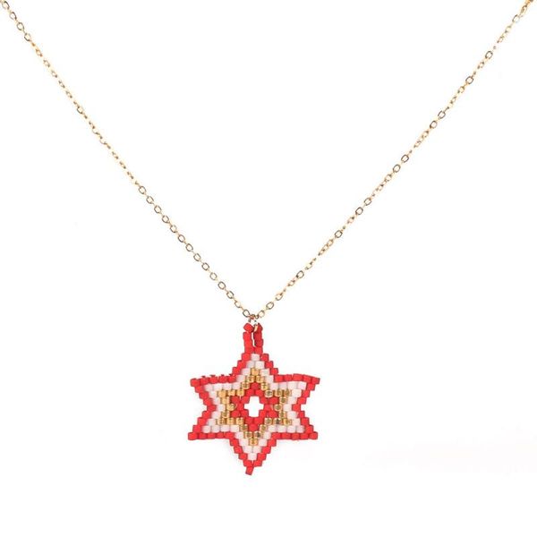 pendant necklaces miyuki classic db antique beads hexagonal star necklace hand-woven rice jewelry, Silver
pendant necklaces miyuki classic db antique beads hexagonal star necklace hand-woven rice jewelry, Silver