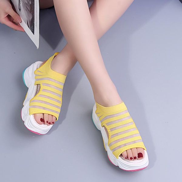 sandals rainbow bottom sports women summer style thick open toe mid-heel beach shoes, Black
sandals rainbow bottom sports women summer style thick open toe mid-heel beach shoes, Black