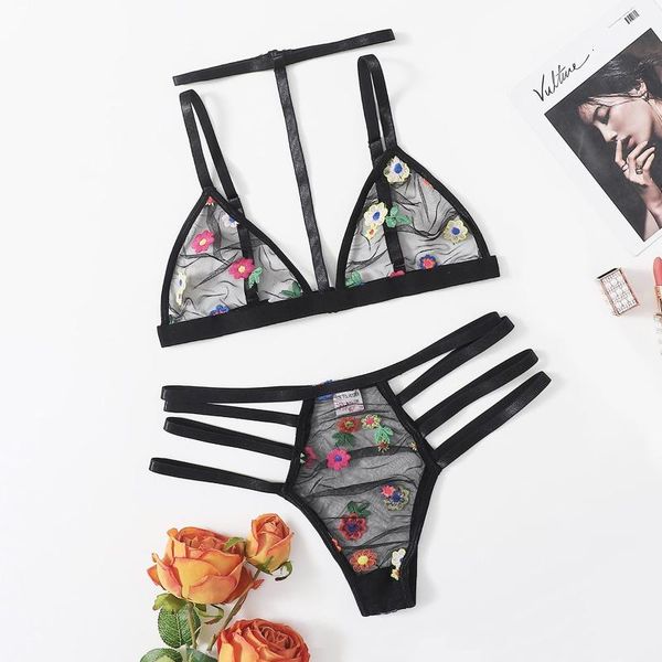 bras sets women underwear set sensual lingerie woman embroidery bra thong erotic mesh transparent exotic, Red;black
bras sets women underwear set sensual lingerie woman embroidery bra thong erotic mesh transparent exotic, Red;black