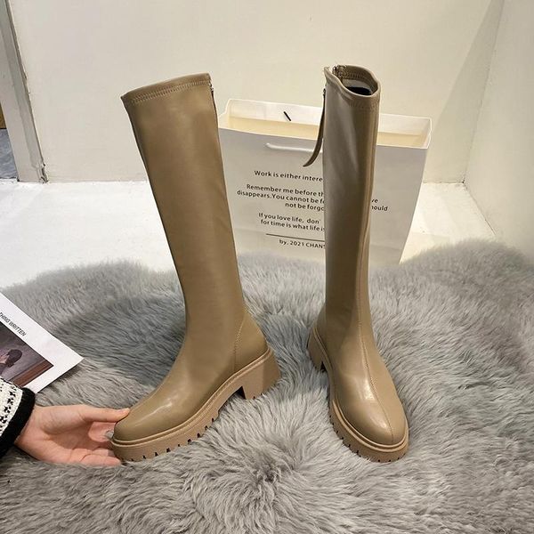 boots women 2022 autumn winter platform thin sleeve stretch women's round toe vintage high botas de mujer, Black
boots women 2022 autumn winter platform thin sleeve stretch women's round toe vintage high botas de mujer, Black